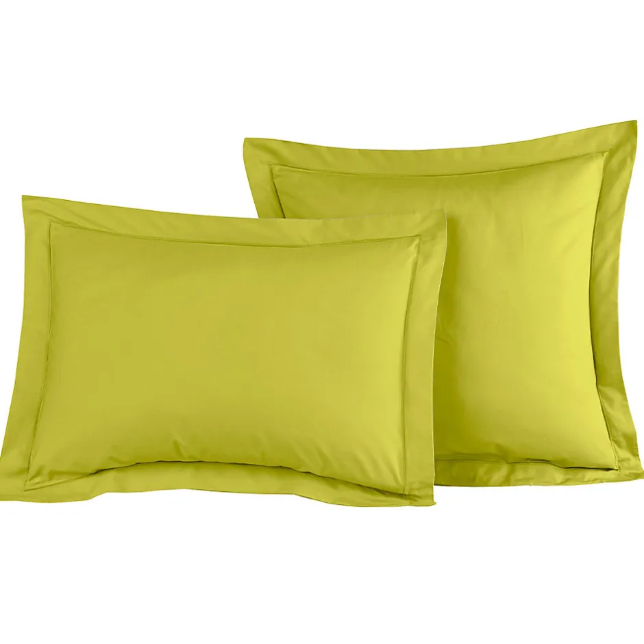 Sensei Maison Lot de 2 taies d'oreiller en percale de coton Citronelle 50x70 cm SOFT PERCALE