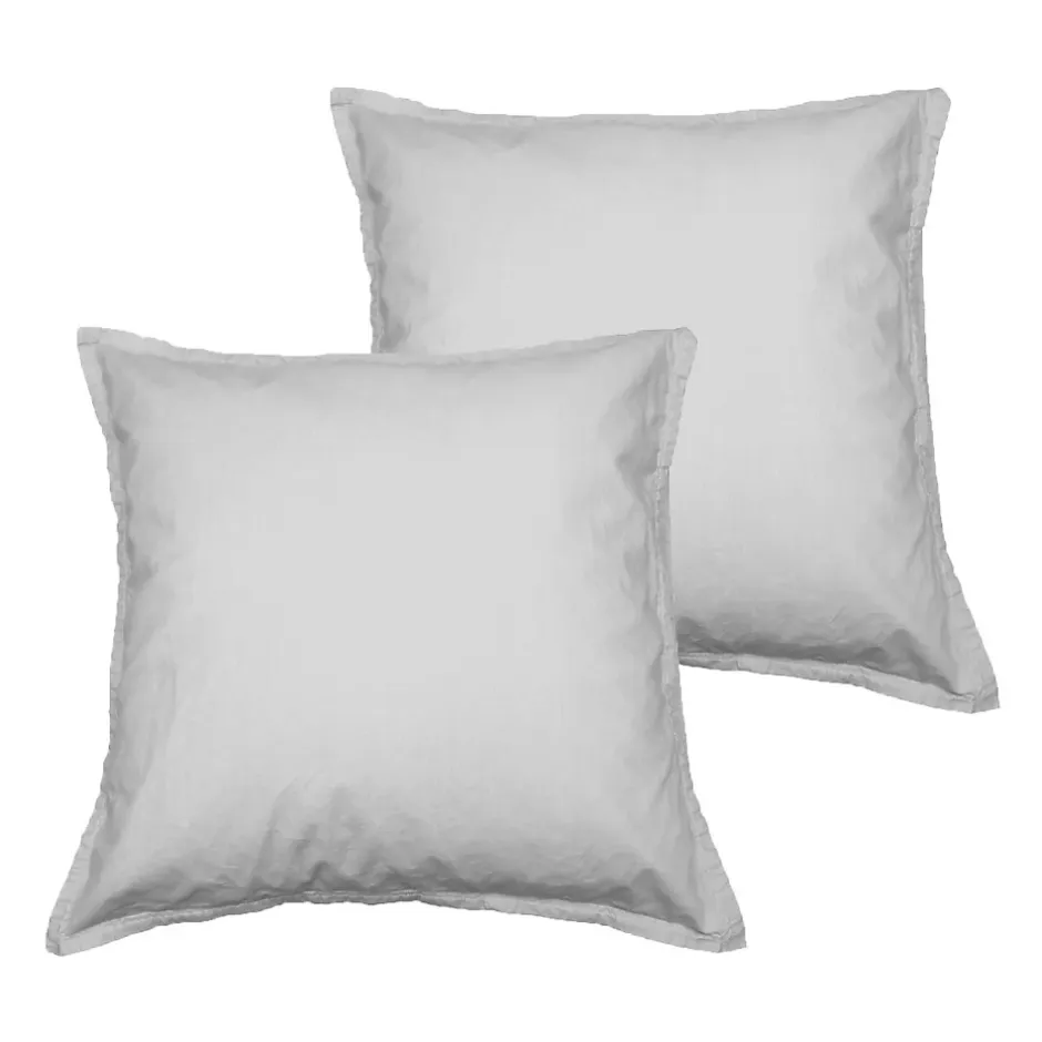 Sensei Maison Lot de 2 taies d'oreiller en coton Gris Perle 65x65 cm STUDIO Hot