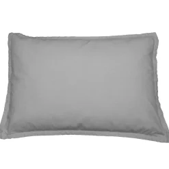 Sensei Maison Lot de 2 taies d'oreiller en flanelle de coton Gris Perle 50x70 cm KLAPPEN