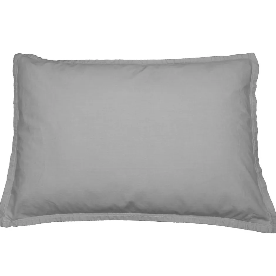 Sensei Maison Lot de 2 taies d'oreiller en flanelle de coton Gris Perle 50x70 cm KLAPPEN