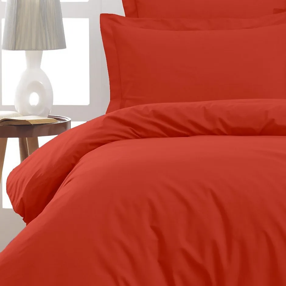 Sensei Maison Lot de 2 taies d'oreiller en percale de coton Terracota 50x70 cm SOFT PERCALE
