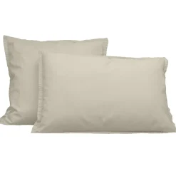 Sensei Maison Lot de 2 taies d'oreiller en flanelle de coton Ficelle 65x65 cm KLAPPEN Clearance