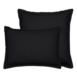 Sensei Maison Lot de 2 taies d'oreiller en flanelle de coton Anthracite 50x70 cm KLAPPEN