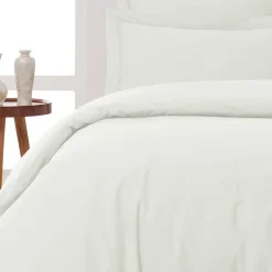Sensei Maison Lot de 2 taies d'oreiller en percale de coton Ecru 50x70 cm SOFT PERCALE Online
