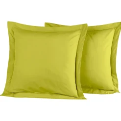Sensei Maison Lot de 2 taies d'oreiller en percale de coton Citronelle 65x65 cm SOFT PERCALE
