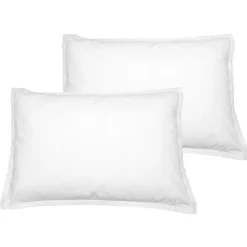 Sensei Maison Lot de 2 taies d'oreiller en coton Blanc 50x70 cm STUDIO Hot