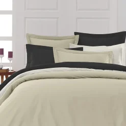 Sensei Maison Lot de 2 taies d'oreiller en percale de coton Ficelle 65x65 cm SOFT PERCALE