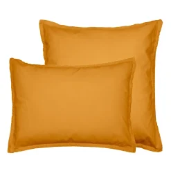 Sensei Maison Lot de 2 taies d'oreiller en flanelle de coton Caramel 65x65 cm KLAPPEN Discount