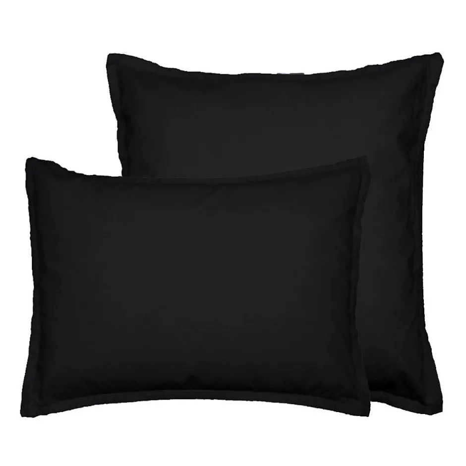 Sensei Maison Lot de 2 taies d'oreiller en flanelle de coton Anthracite 65x65 cm KLAPPEN
