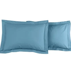 Sensei Maison Lot de 2 taies d'oreiller en percale de coton Cobalt 50x70 cm SOFT PERCALE