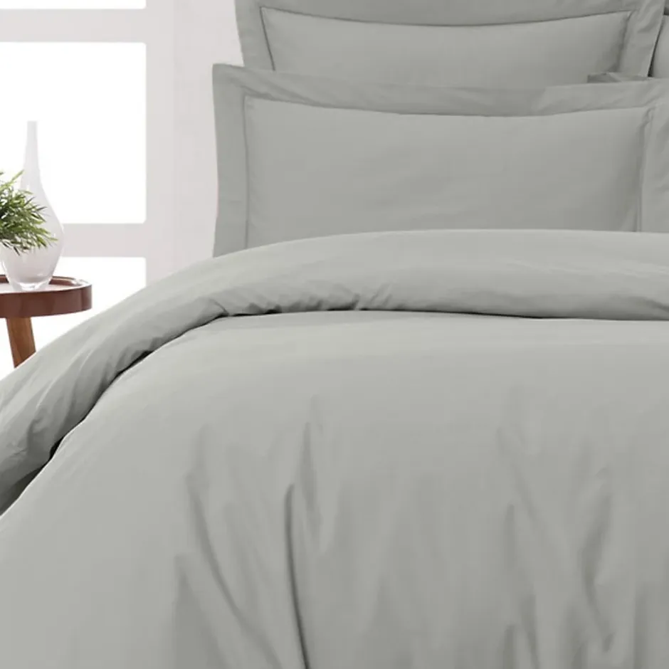 Sensei Maison Lot de 2 taies d'oreiller en percale de coton Gris Perle 50x70 cm SOFT PERCALE Discount