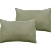 Vent Du Sud Lot de 2 taies d'oreiller Palace pur coton teint lavé 63 fils/cm² - Palace Sauge - Lot de 2 taies d'oreiller 50 x 70 c