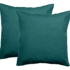 Vent Du Sud Lot de 2 taies d'oreiller percale pur coton peigné longues fibres 80 fils/cm² - Bleu canard - Lot de 2 taies d'oreille Outlet