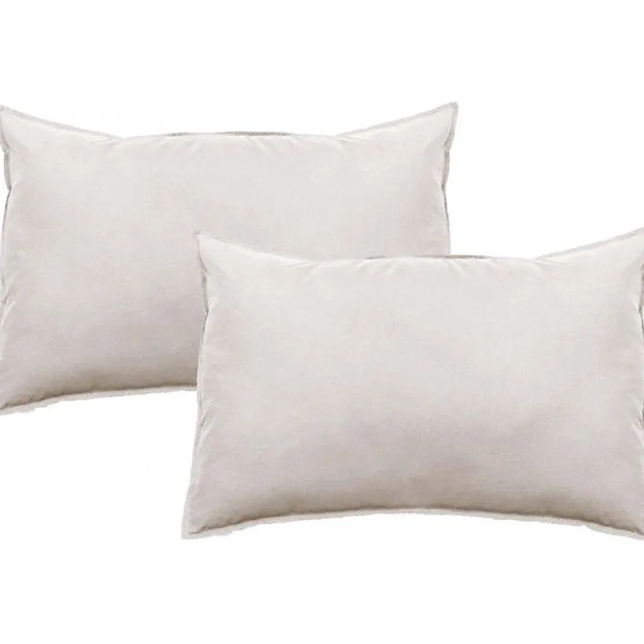 Vent Du Sud Lot de 2 taies d'oreiller Palace pur coton teint lavé 63 fils/cm² - Palace Naturel - Lot de 2 taies d'oreiller 50 x 70