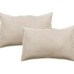 Vent Du Sud Lot de 2 taies d'oreiller Palace pur coton teint lavé 63 fils/cm² - Palace Naturel - Lot de 2 taies d'oreiller 50 x 70