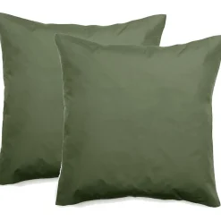Vent Du Sud Lot de 2 taies d'oreiller percale pur coton peigné longues fibres 80 fils/cm² - Mousse - Lot de 2 taies d'oreiller 65