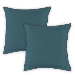 Future Home Lot de 2 taies d'oreiller unies en coton finition bourdon 65x65cm Clearance
