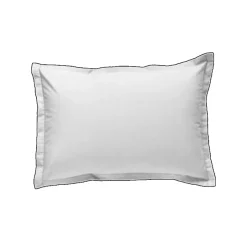 Future Home Lot de 2 taies d'oreiller unies en coton finition bourdon 50x70cm Hot