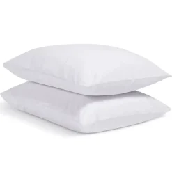 Bleu Calin Lot de 2 Taies d'oreiller unies 65x65cm PERCALE BLANC Online