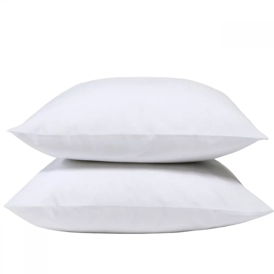 Bleu Calin Lot de 2 Taies d'oreiller unies 65x65cm PERCALE BLANC Online