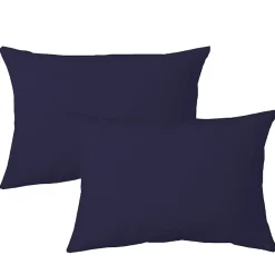 Linnea Lot de 2 taies d'oreiller 50x70 cm polyester microfibre LAGO bleu marine