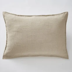 Meubletmoi Lot de 2 taies d'oreillers 50 x 70 cm en lin lavé sable - LUISA Sale