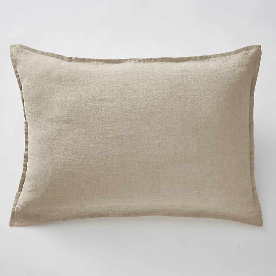 Meubletmoi Lot de 2 taies d'oreillers 50 x 70 cm en lin lavé sable - LUISA Sale