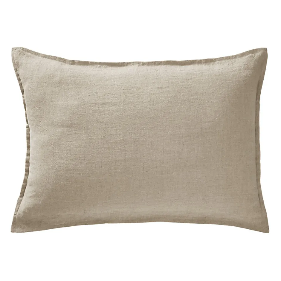 Meubletmoi Lot de 2 taies d'oreillers 50 x 70 cm en lin lavé sable - LUISA Sale