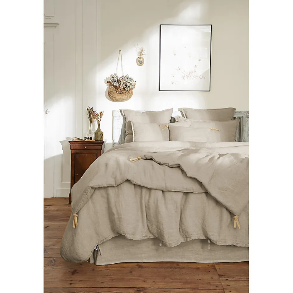 Meubletmoi Lot de 2 taies d'oreillers 50 x 70 cm en lin lavé sable - LUISA Sale