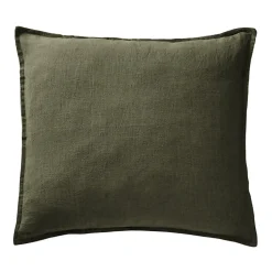 Meubletmoi Lot de 2 taies d'oreillers 60 x 60 cm en lin lavé vert - LUISA