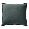 Meubletmoi Lot de 2 taies d'oreillers 60 x 60 cm en lin lavé bleu - LUISA Best