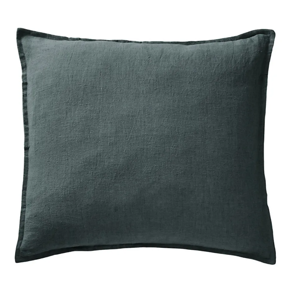 Meubletmoi Lot de 2 taies d'oreillers 60 x 60 cm en lin lavé bleu - LUISA Best