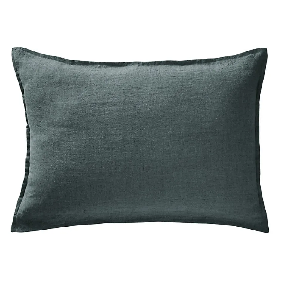 Meubletmoi Lot de 2 taies d'oreillers 50 x 70 cm en lin lavé bleu - LUISA New