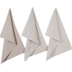 Atmosphera Créateur D'Intérieur Lot de 3 torchons en coton 45x70 - Taupe- Atmosphera Clearance