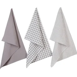 Atmosphera Créateur D'Intérieur Lot de 3 torchons en coton 45x70 - Taupe- Atmosphera Clearance