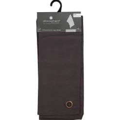 Atmosphera Créateur D'Intérieur Lot de 2 torchons imprimés - coton - gris foncé - 45x70 cm - Atmosphera Outlet