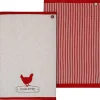 Atmosphera Créateur D'Intérieur Lot de 2 torchons imprimés Poule - coton - 45x70 cm - Atmosphera