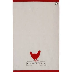Atmosphera Créateur D'Intérieur Lot de 2 torchons imprimés Poule - coton - 45x70 cm - Atmosphera