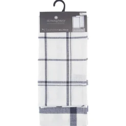 Atmosphera Créateur D'Intérieur Lot de 2 torchons imprimés - coton - bleu - 45x70 cm - Atmosphera Discount