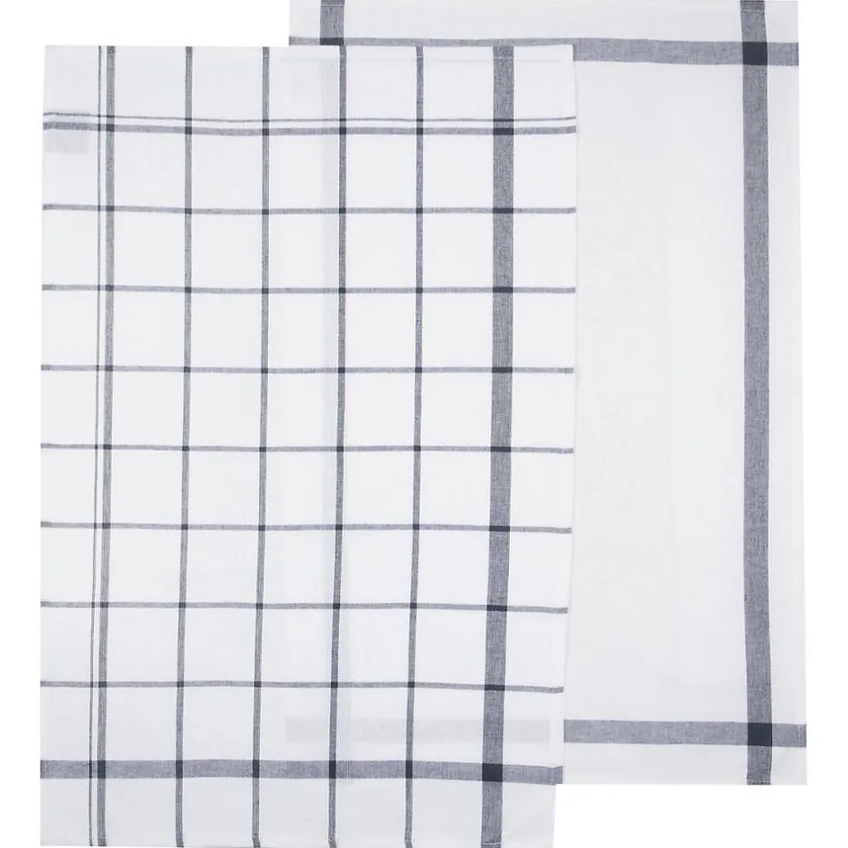 Atmosphera Créateur D'Intérieur Lot de 2 torchons imprimés - coton - bleu - 45x70 cm - Atmosphera Discount
