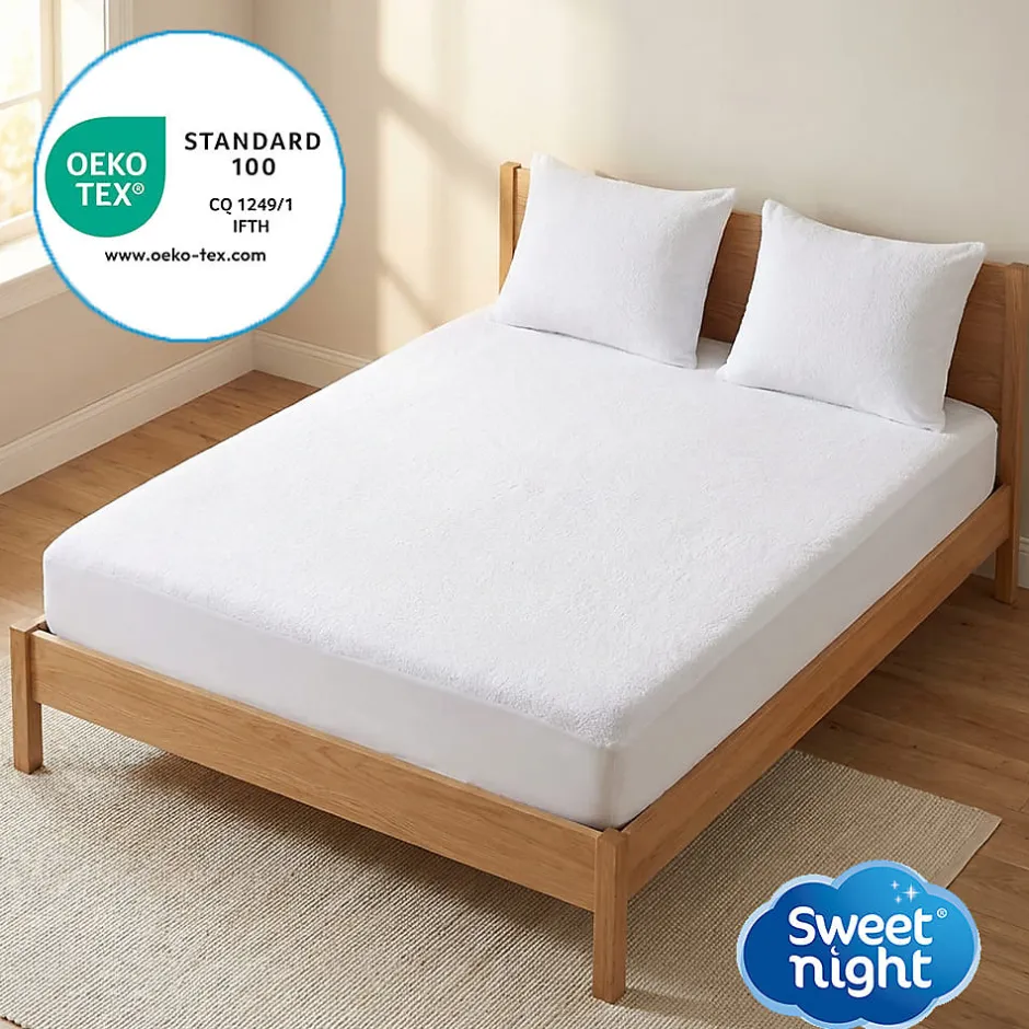 Sweetnight Lot Protège-Matelas 140x190 + 2 Protège-Oreillers 65x65 - Bouclette Éponge Coton Absorbante