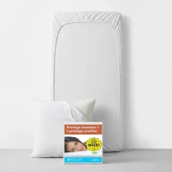 Sweetnight Lot Protège-Matelas 90x190 + 1 Protège-Oreiller 65x65 - Bouclette Éponge Coton Absorbante Discount