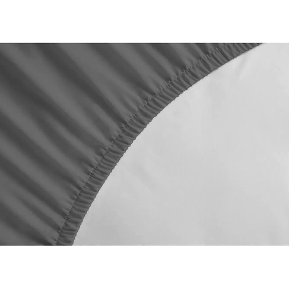 Lovely Home Drap Housse 100% coton 160x200x25 cm - Gris foncé