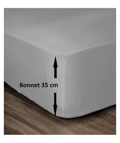 Lovely Home Drap Housse 100% Coton 160x200cm - Bonnet 35cm - Gris clair Sale