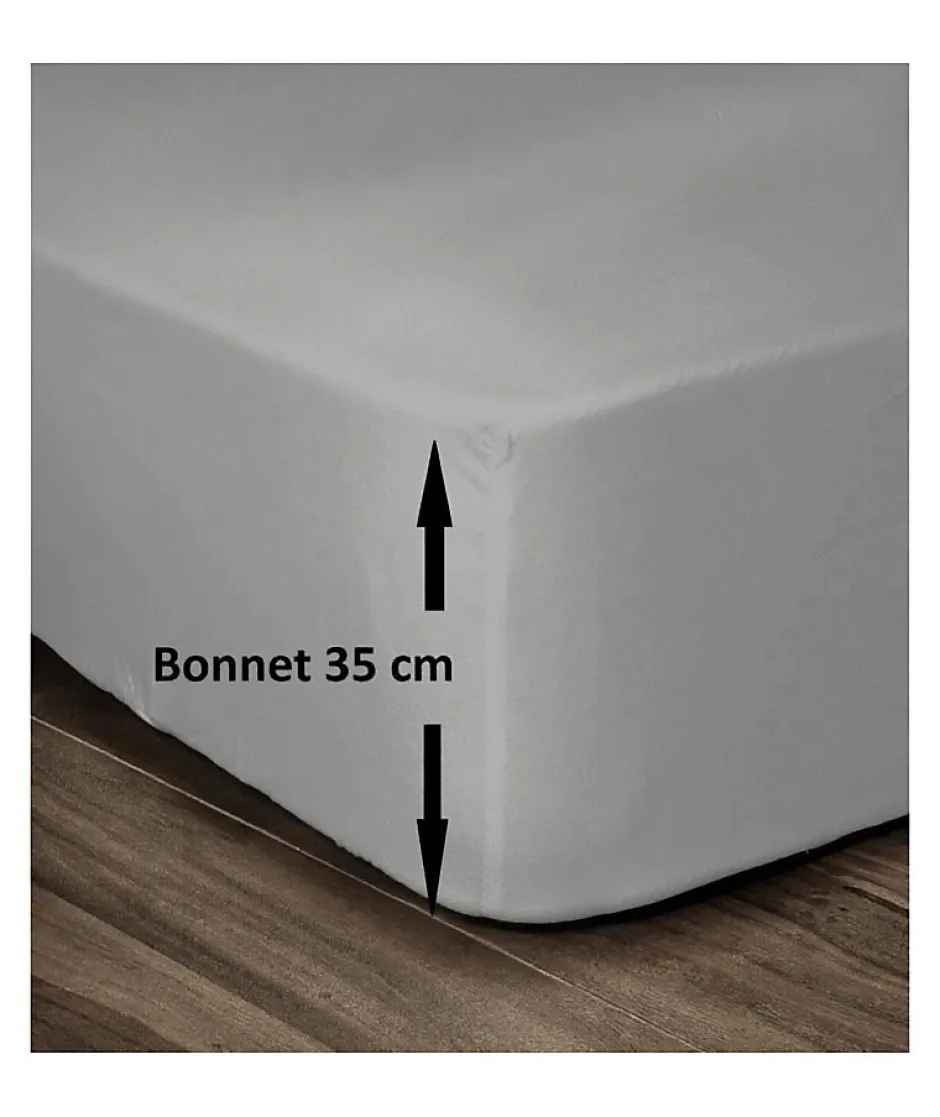 Lovely Home Drap Housse 100% Coton 160x200cm - Bonnet 35cm - Gris clair Sale