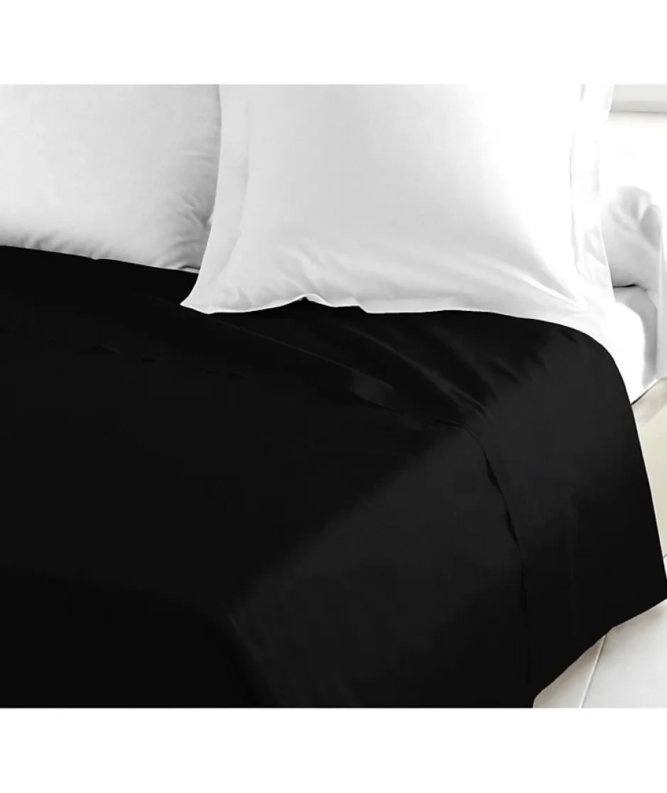 Lovely Home Drap Plat 100% coton 180x290 cm noir New