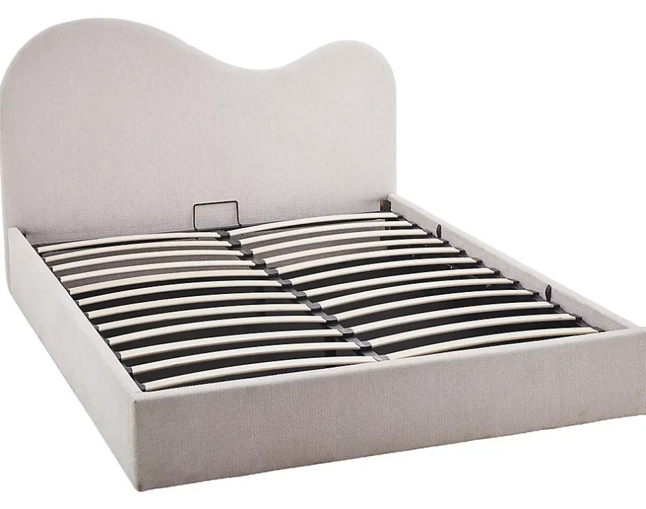 Best Mobilier Lucas - lit coffre - 160x200 cm - en velours texturé - Discount