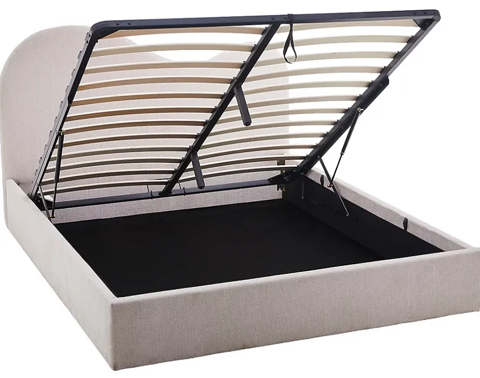 Best Mobilier Lucas - lit coffre - 160x200 cm - en velours texturé - Discount