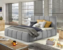 Best Mobilier Lucea - lit coffre - 160x200 - sommier inclus - en velours - Outlet