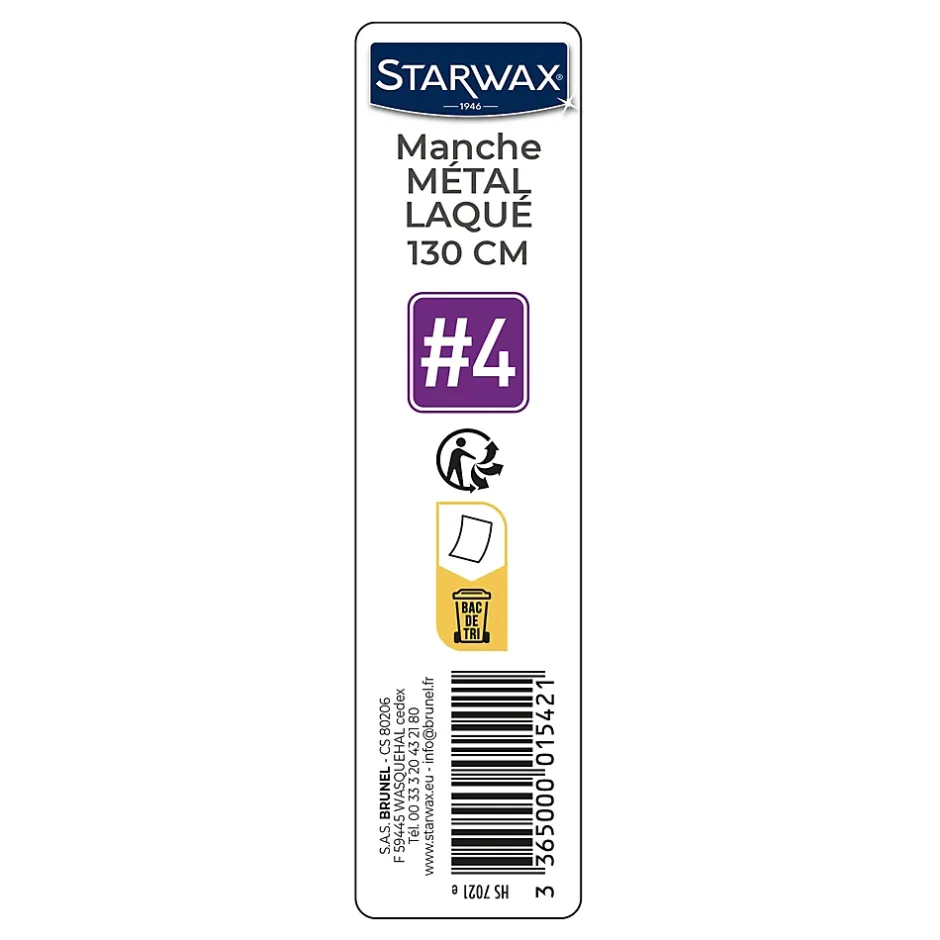 Starwax Manche à balai en métal laqué 1,30m N4